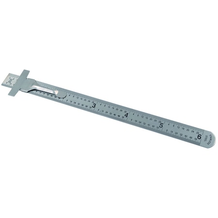 H & H Industrial Products 6 X 15/32" Stainless Steel Ruler (32nd, 64ths & Decimals) 7006-0001